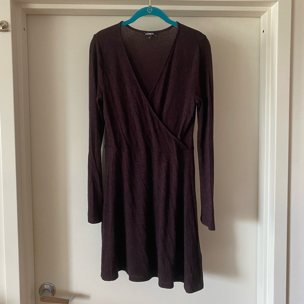 Express V-Neck Fit & Flare Dress